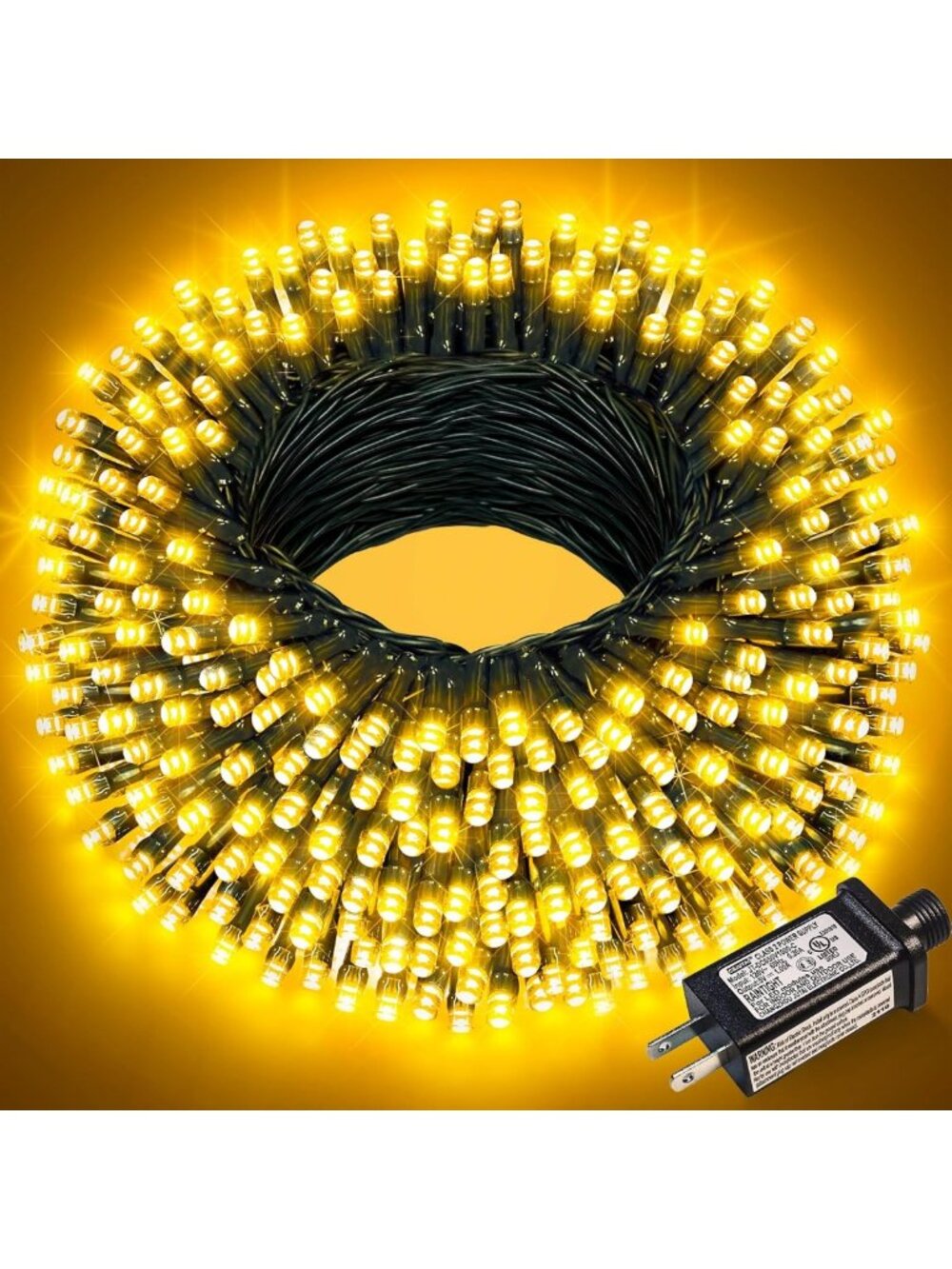 300 LED Warm White Christmas Lights - 100FT Outdoor String Lights for Holiday